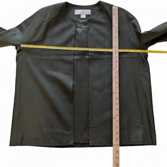 Doncaster Vintage 100% Woven Silk Dark Olive Green Jacket And Shell - Picture 9 of 9